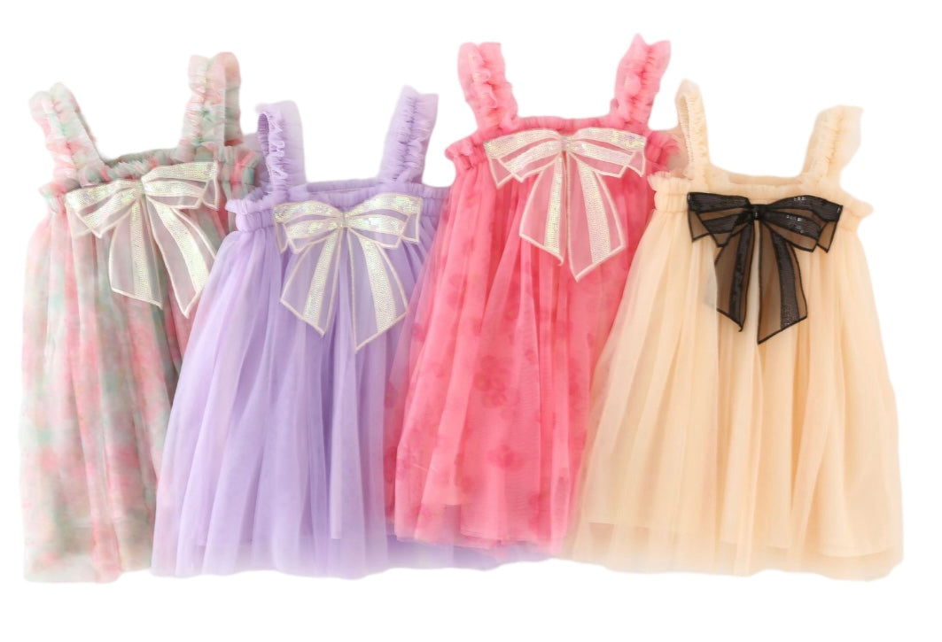 big bow tulle dress || floral