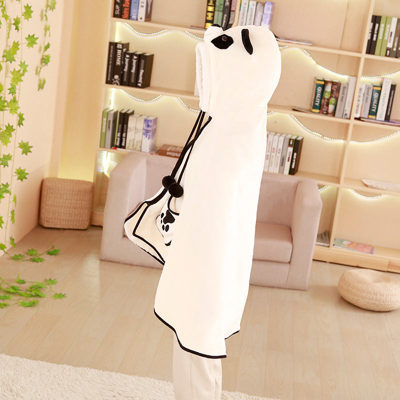 Panda cloak blanket cute air conditioning blanket