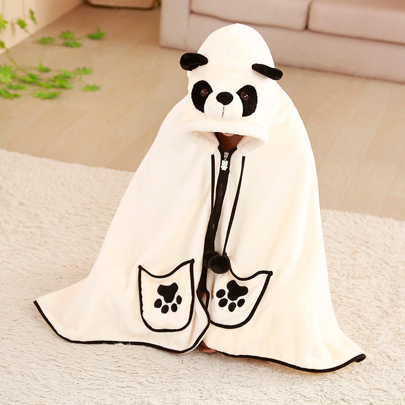 Panda cloak blanket cute air conditioning blanket