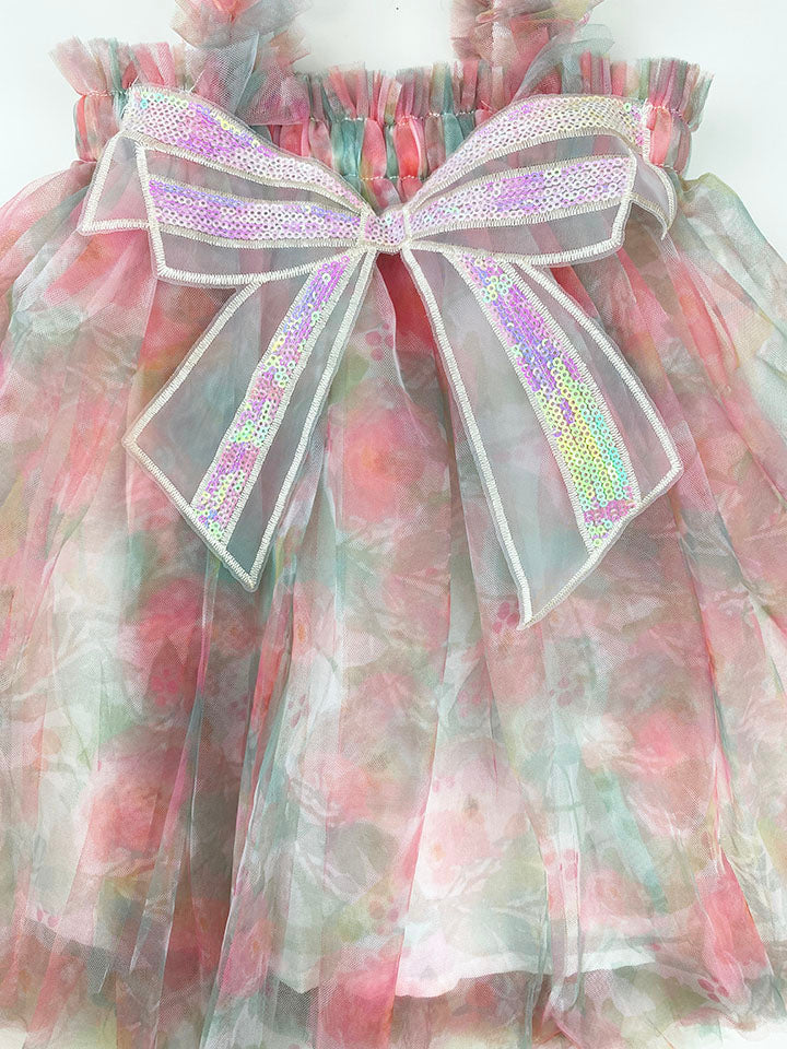 big bow tulle dress || floral