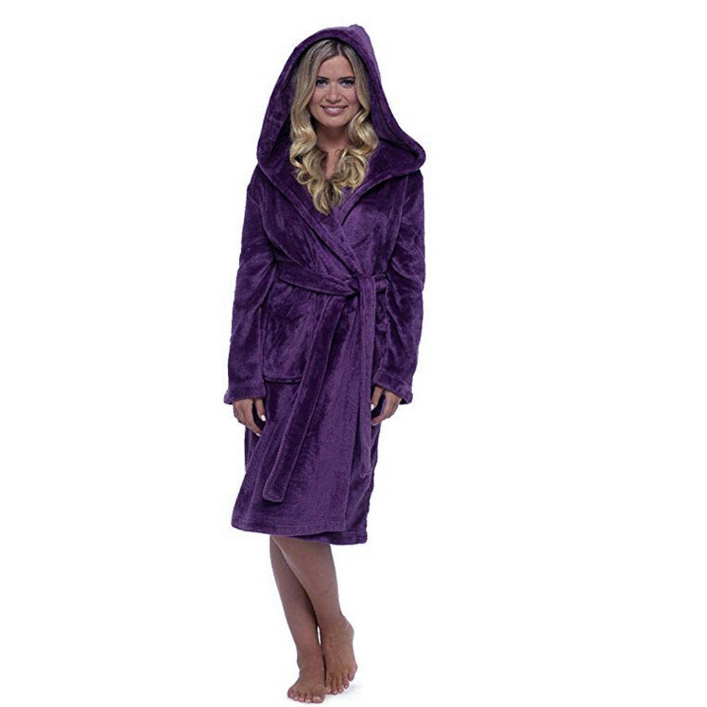 Women's Long Bathrobe With Belt