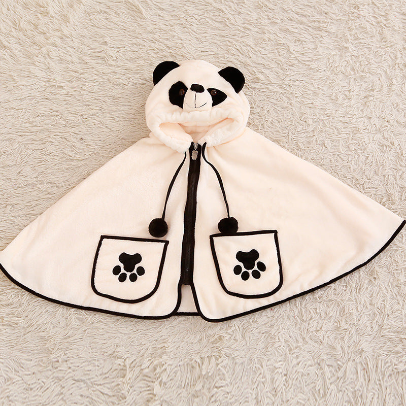Panda cloak blanket cute air conditioning blanket