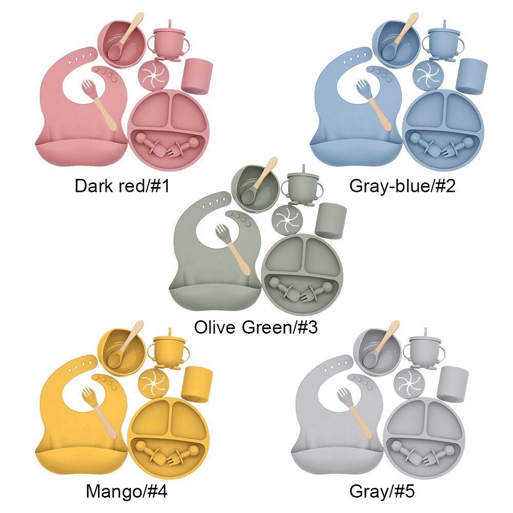 Baby Silicone Baby Feeding Set | Baby Silicone Tableware Set |