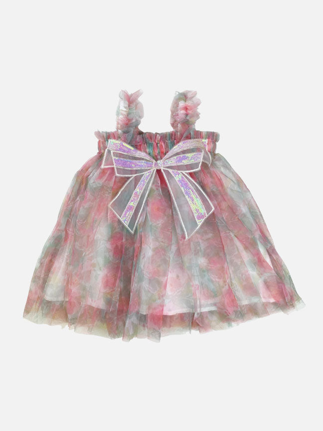 big bow tulle dress || floral