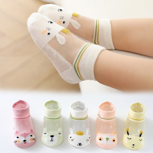 Cute Cotton Baby Short Socks 5 Pairs Toddler Boys Girls Summer Mesh