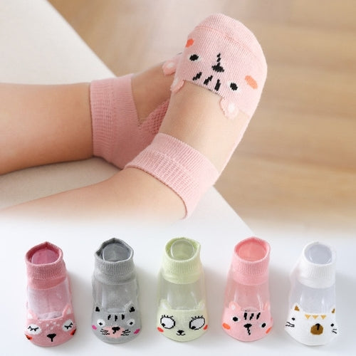 Cute Cotton Baby Short Socks 5 Pairs Toddler Boys Girls Summer Mesh