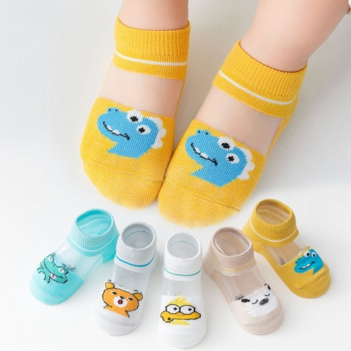 Cute Cotton Baby Short Socks 5 Pairs Toddler Boys Girls Summer Mesh