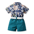 Shirt Casual Shorts With Belt Children's Suit