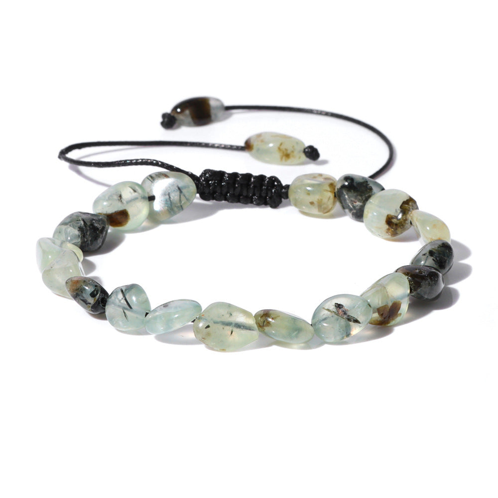 Natural Stone Traveling Irregular Beads Bracelet Men's Retro Simple Wax Line Woven
