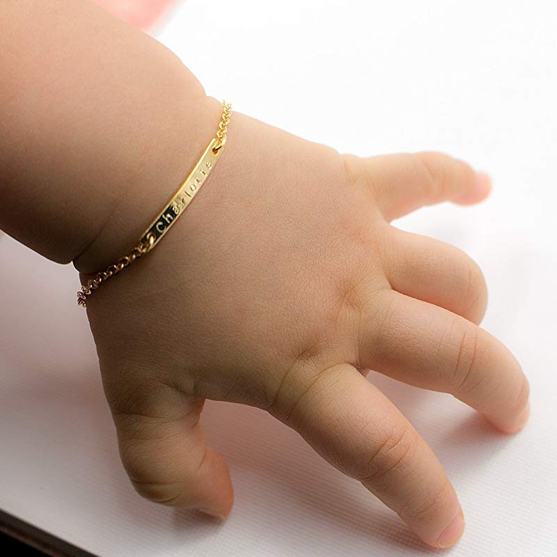 Personalized Engraved Name Baby Bracelet Custom
