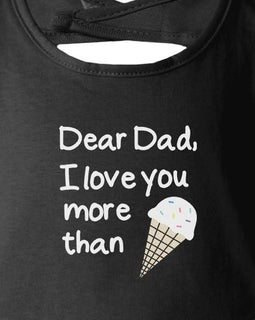 Dear Dad Icecream Cute Black Baby Bib Unique